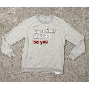 Alternative Apparel Be Curious Be Bold Be You Llama Raglan Sweatshirt Grey L